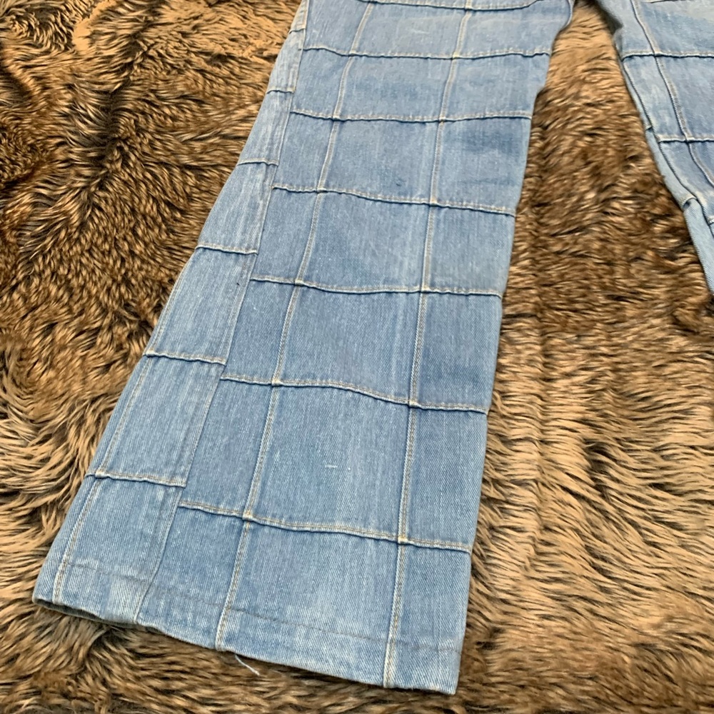 Brittania 70’s Square Patchwork Denim Flared Jean… - image 4